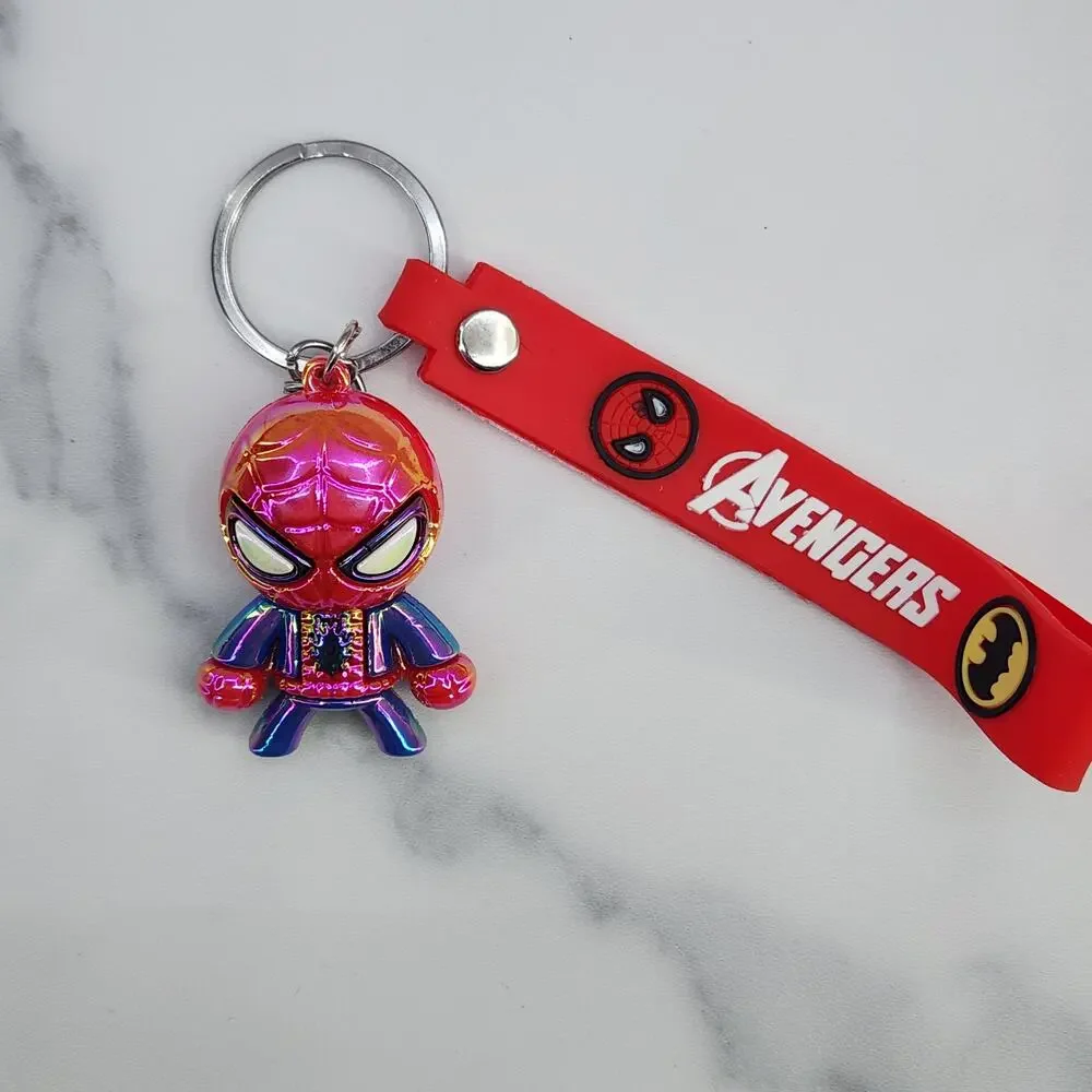 NEW Marvel Avengers Iridescent Spider-Man Superhero Figure Keychain & Strap #2